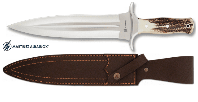 Couteau de chasse 36 cm manche corne de cerf