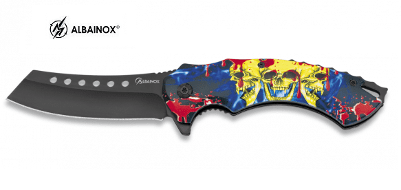 Couteau Pliant 3 Crane jaune 3D  Lame de 8.5 cm