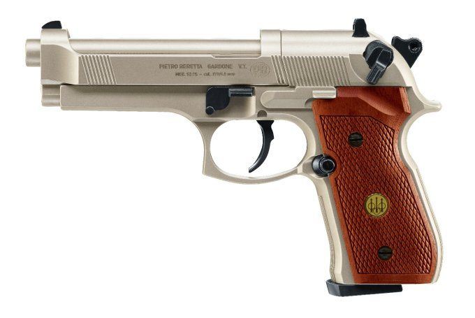 Beretta M92 FS NICKELE - BOIS Cal. 4.5 mm Plombs diabolo