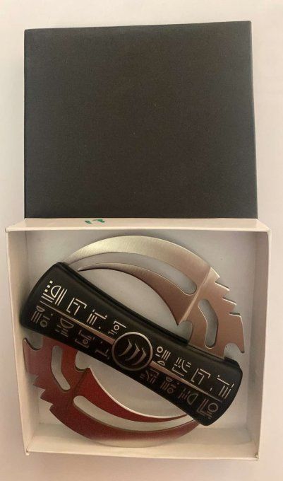 Coffret Couteau shuriken double lame noir et argenté