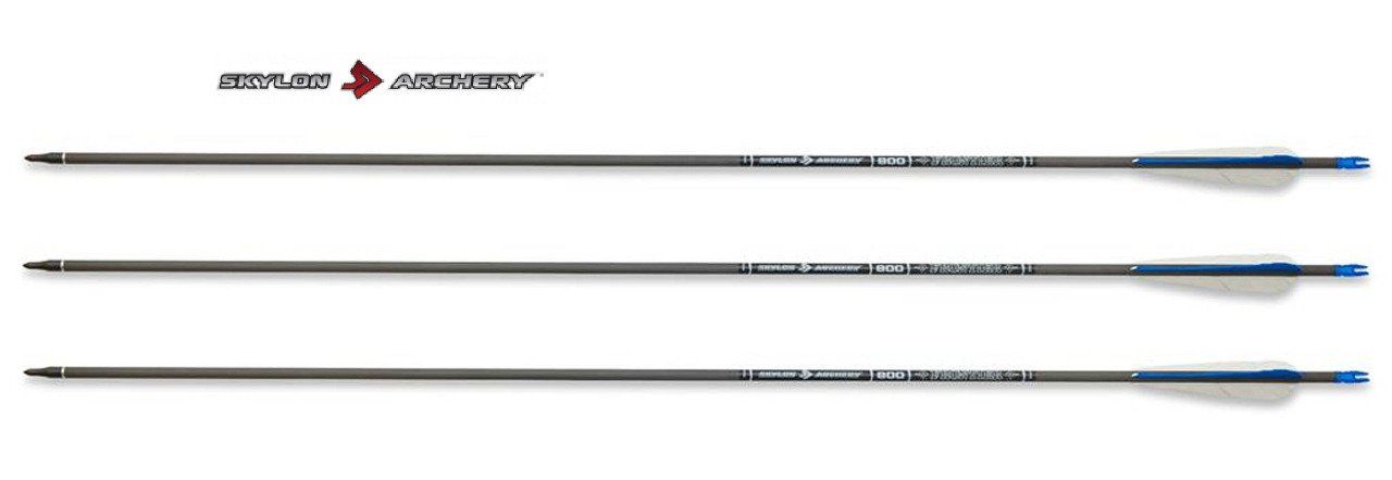 Pack de 3 flèches pour arc en carbonne frontier ID6.2 800  30 Pouces avec plumes naturelles