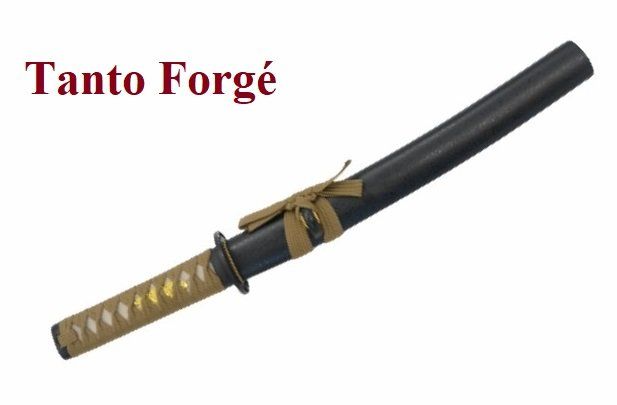 TANTO  Forgé Lame trempée noir et beige