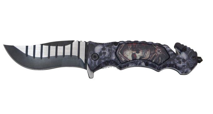 Couteau Pliant Skull Lame de 10 cm