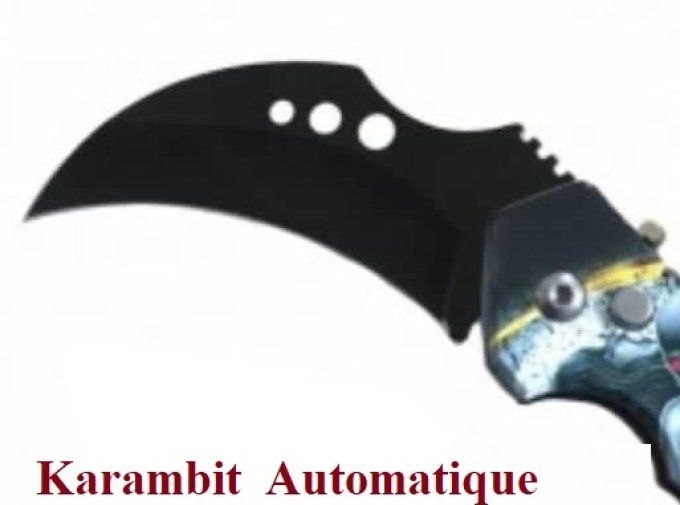 Couteau Pliant Karambit Skull gris et orange Lame de 7 cm