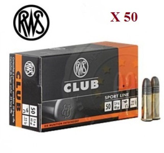 Cartouches 22LR  RWS CLUB  boite de 50