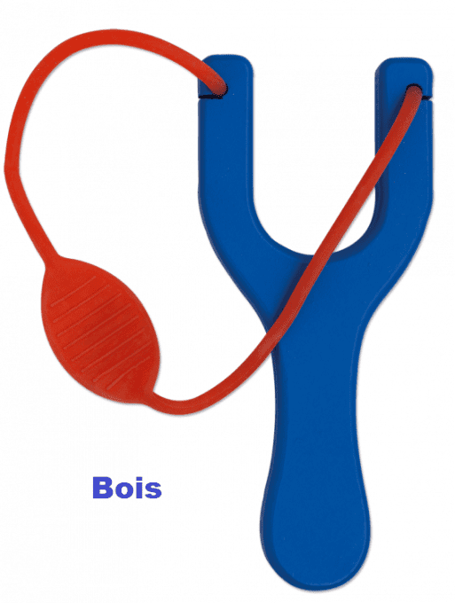 Lance pierre bois belu caoutchouc  rouge