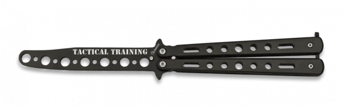 Couteau papillon training tactique D’entrainement noir  lame de 10.20 cm