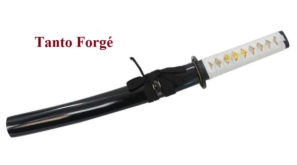 TANTO  Forgé Lame trempée noir et blanc