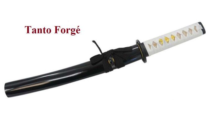TANTO  Forgé Lame trempée noir et blanc