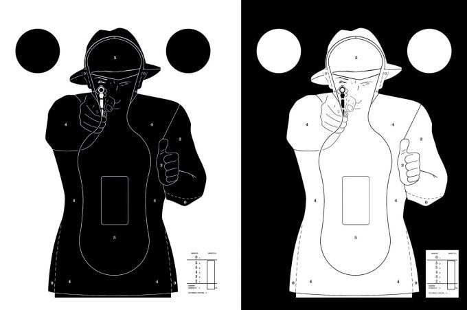 Cibles cartons Silhouette Noir de  51x71 cm  (paquet de 100)