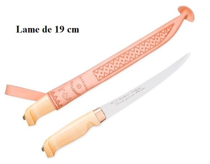 Poignad à Filets lame de 19 cm avec son étui Cuir