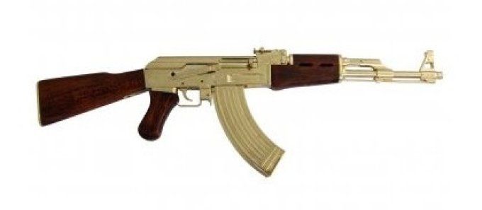 Réplique  de la Célèbre AK 47  Crosse Bois KALASHNIKOV  doree