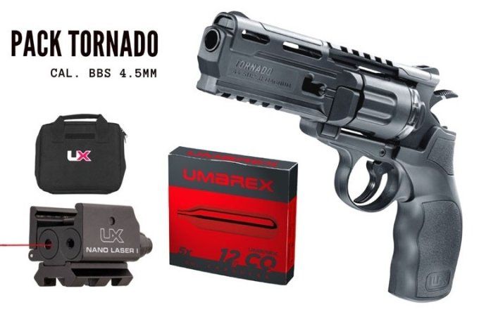 Pack revolver Umarex Tornado / Co2  Billes Acier * Cal 4.5