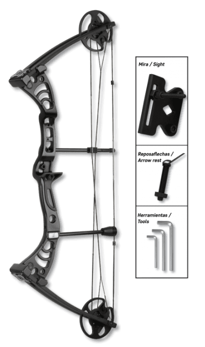 Arc à Poulies  Noir 55 Lbs