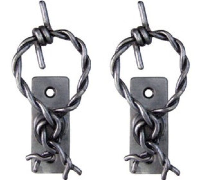 Support Mural Barbelé Gris