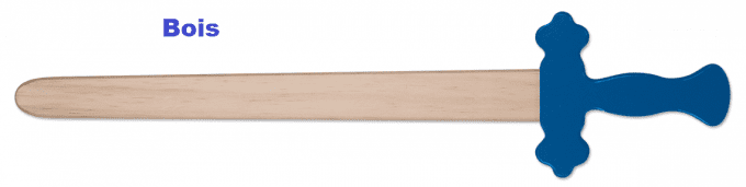 Epée bois Bleu  53.5 cm