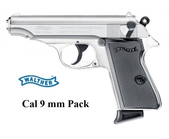 Pistolet à Blanc WALTHER PP Chrome  Cal. 9mm PAK
