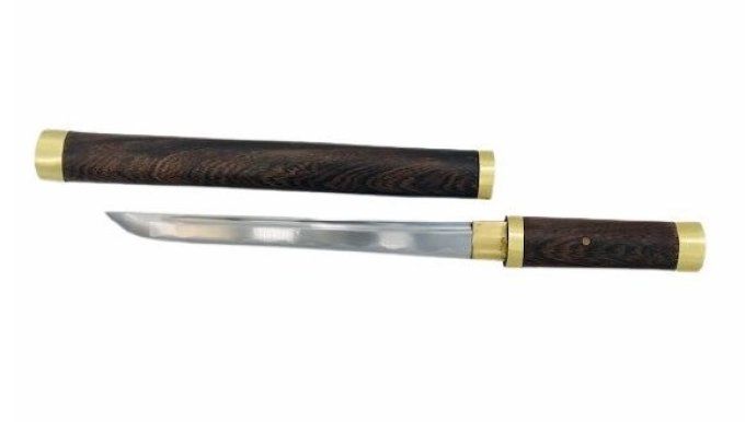 Tanto 51 cm Acier / 1045 IM bois de rose et laiton * Fudoshin *
