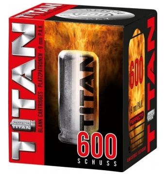 Cartouches à Blanc TITAN x600  Cal. 9 mm PISTOLET