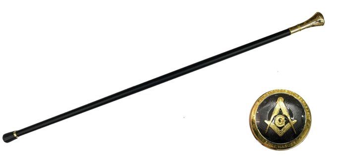 Canne épée franc macon Doré