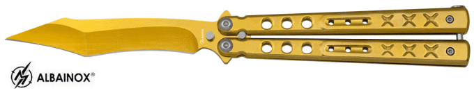 Couteau PAPILLON  « RAINGOLD »  couleur OR