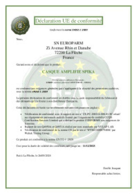 Casque Amplifié Spika de protection auditive