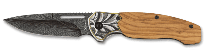 Couteau  pliant façon damas  lame de 8.80 cm