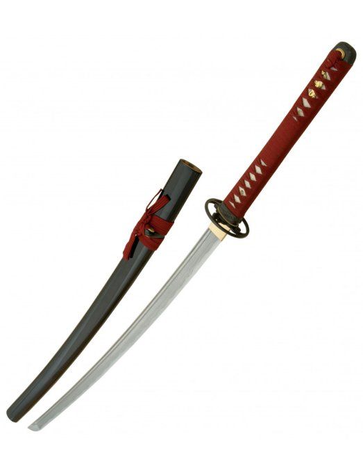 Katana Lame DAMAS  Bois rouge et noir