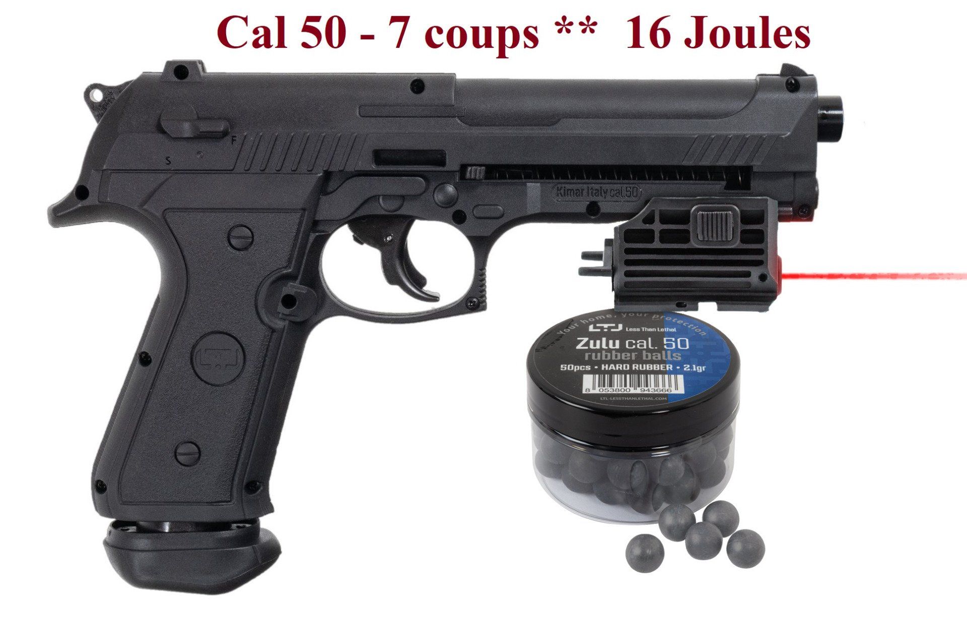 Pistolet  LTListol Alfa 1.5 + Laser  Cal 50 - 16 Joules