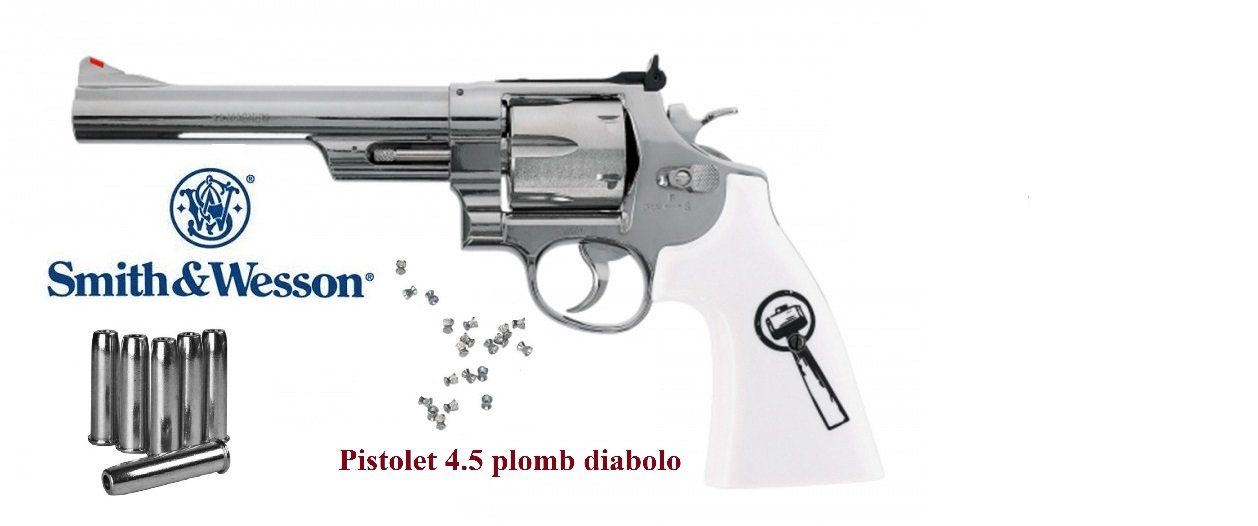 Revolver  Smith & Wesson  629 Trust  ME  6.5’’  Finition  NICKELEE  co2 / Cal 4.5 Plomb