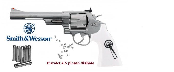 Revolver  Smith & Wesson  629 Trust  ME  6.5’’  Finition  NICKELEE  co2 / Cal 4.5 Plomb