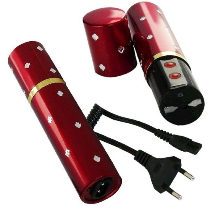 Shocker electrique 2.500 000 Volts Bleu forme rouge a lèvre avec Lampe Led
