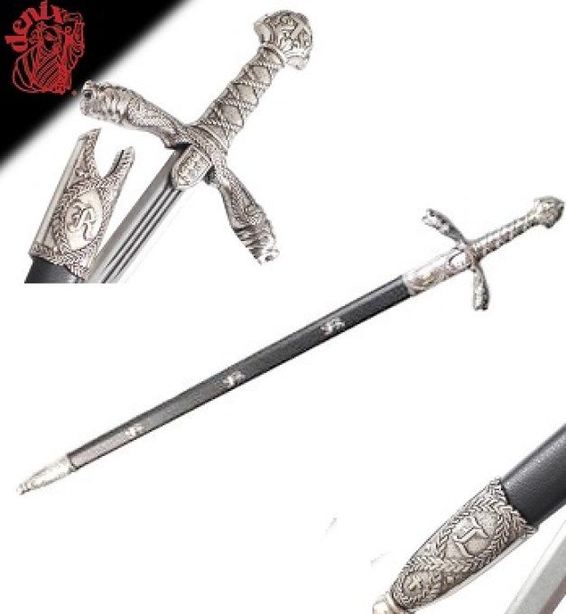 Epée Richard Cœur de Lion 12 ème S  de 105 cm / Noir