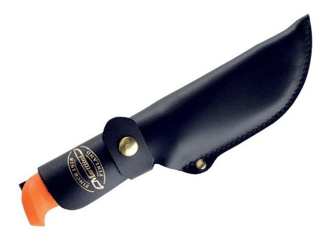Poignard à Dépouiller Orange avec son étui Cuir noir