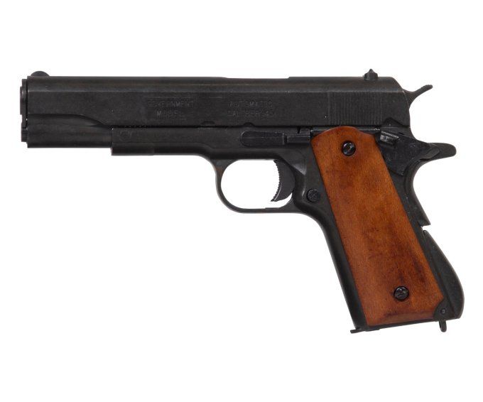 Réplique Pistolet Mod 45 /1911 Noir plaquette Bois