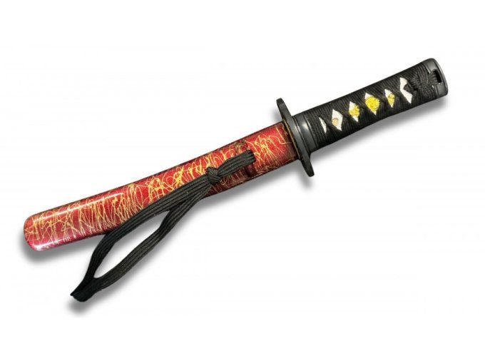 TANTO forge  Fudoshin rouge et or  Lame violette