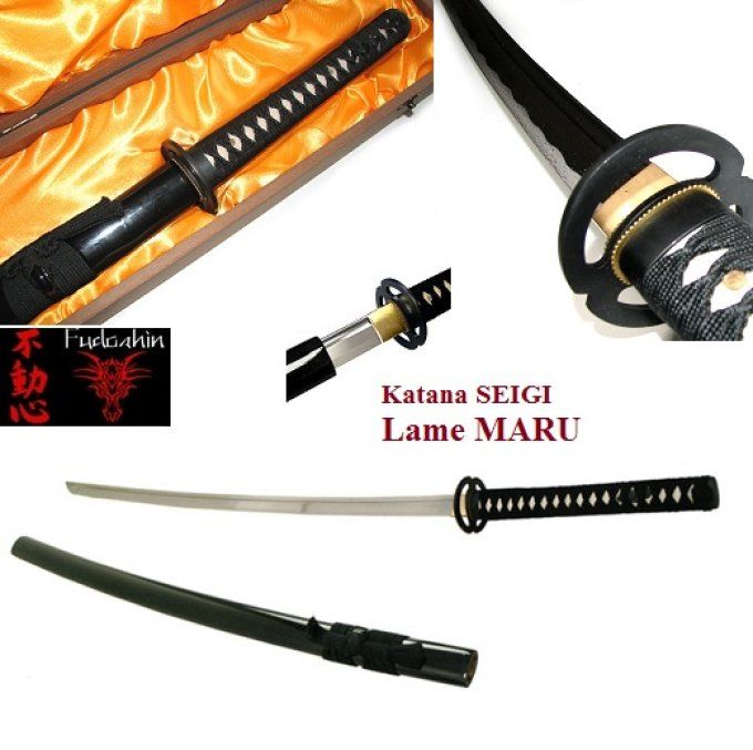 Katana Seigi pratical Lame MARU ( Bois noir )