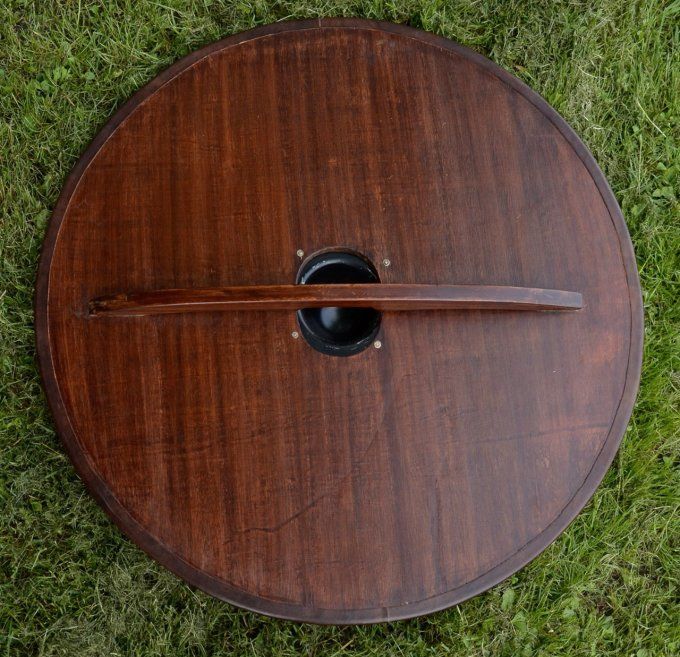 Bouclier viking rond en bois avec motif cheval nordique