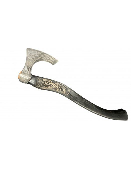 Hache Forgé Viking de combat manche gravé de 57 cm