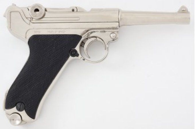 Réplique Pistolet LUGER P08 Parabellum  Version Nikelé * 25.5 cm *