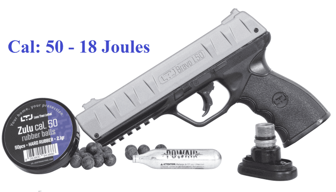 Pack Pistolet  LTL Bravo + 50 billes Cal 50 - 18 Joules
