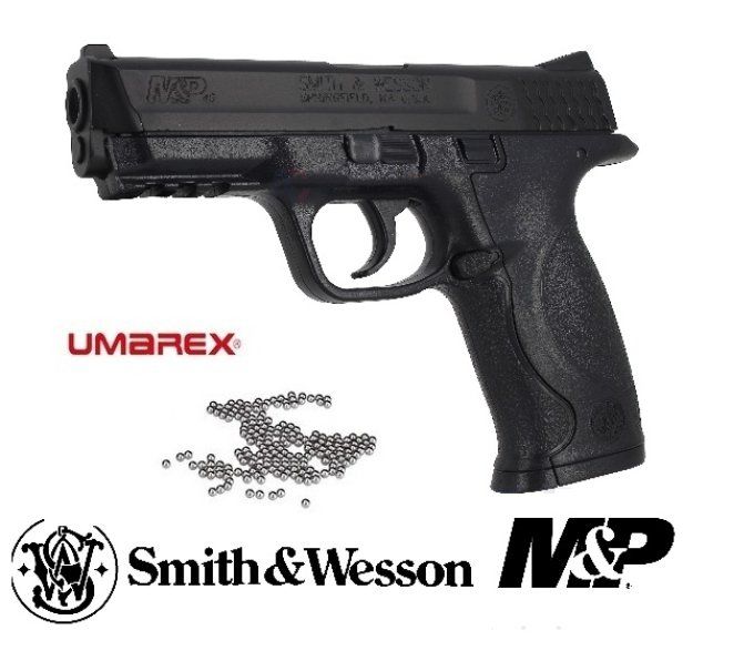 Pistolet à Billes acier  M&P40 Black  « Smith & Wesson » / Cal 4.5  BB