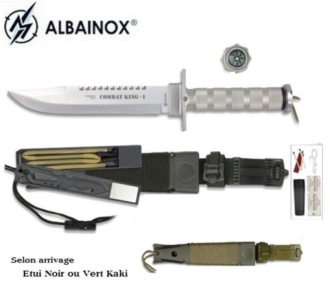 Couteau de survie / combat king1 Chrome