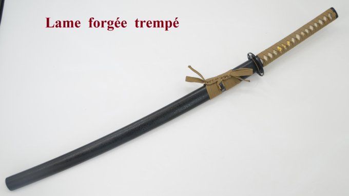 KATANA noir mat Foirgé  Lame Trempé