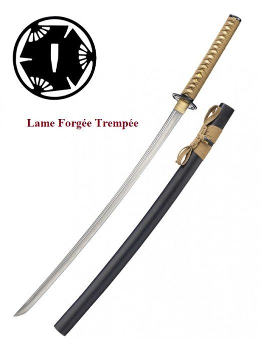 KATANA noir mat Foirgé  Lame Trempé