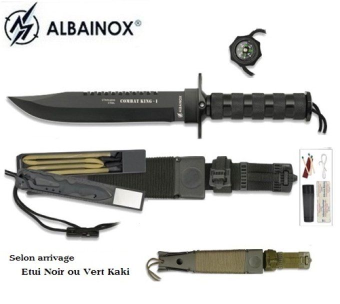 Couteau de survie / combat king1 Noir
