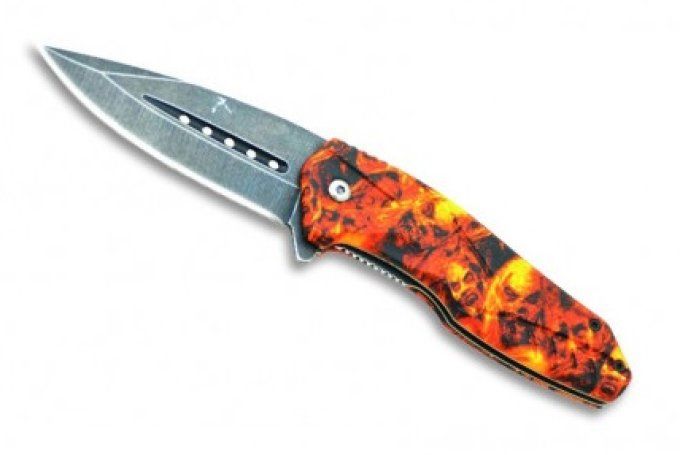 Couteau Pliant ZOMBIE Orange Lame de 08 cm