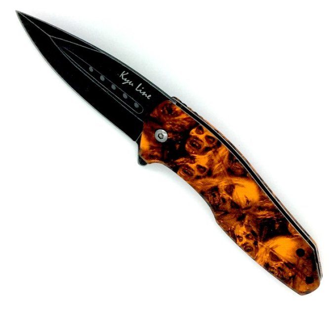 Couteau Pliant ZOMBIE Orange Lame de 08 cm