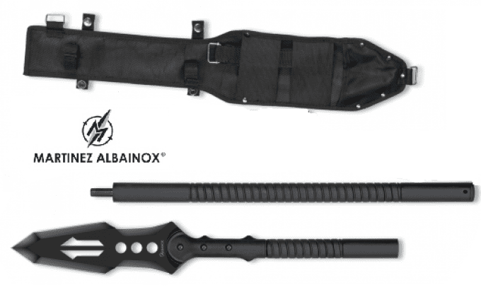 Lance Epieu de chasse manche alu noir avec Etui cordura