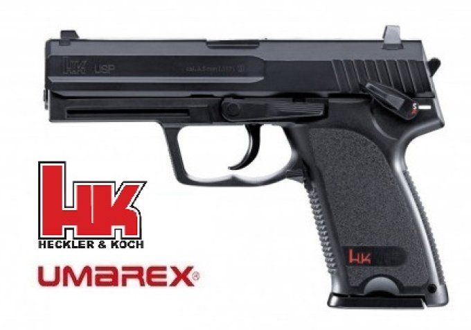 Pistolet  HK  USP Black / Cal 4.5  Billes Acier  et Co2